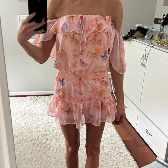 Amanda Uprichard butterfly Flutter Romper - Picture 2 of 6